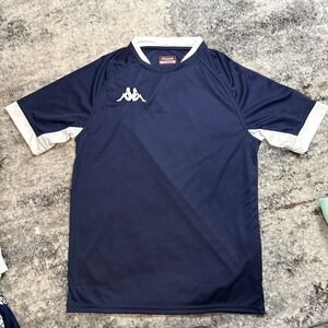 Kappa Mens Navy Blue Short Sleeve Soccer Jersey T-Shirt X Large